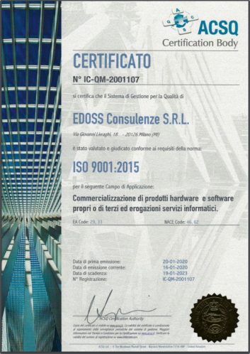Certificazione ISO 9001/2015